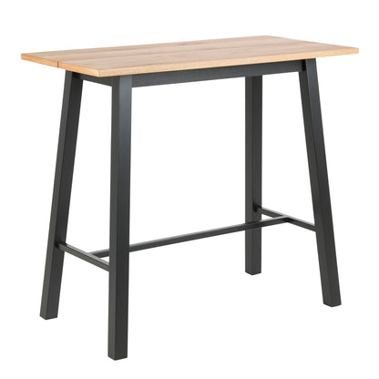 Chara Bar Table in Black & Oak