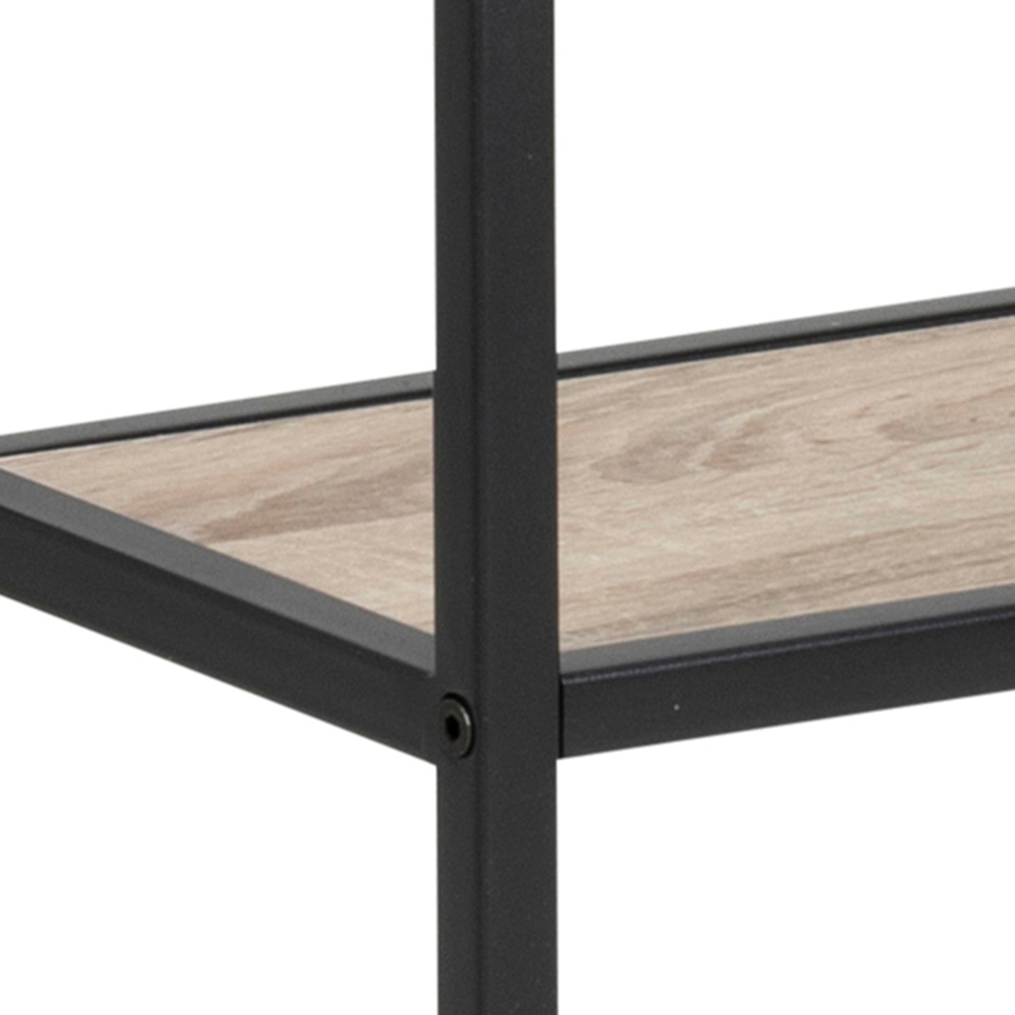 Seaford Black Metal Wall Shelf with 3 Additional Sonoma Oak Shelves