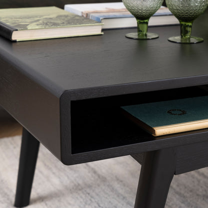 Marte Coffee Table with Open Shelf in Black