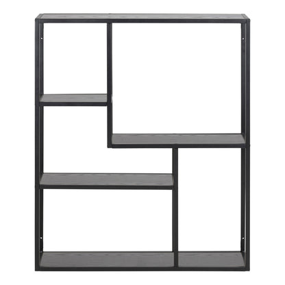 Seaford Black Metal Wall Shelf with 3 Additional Black Shelves