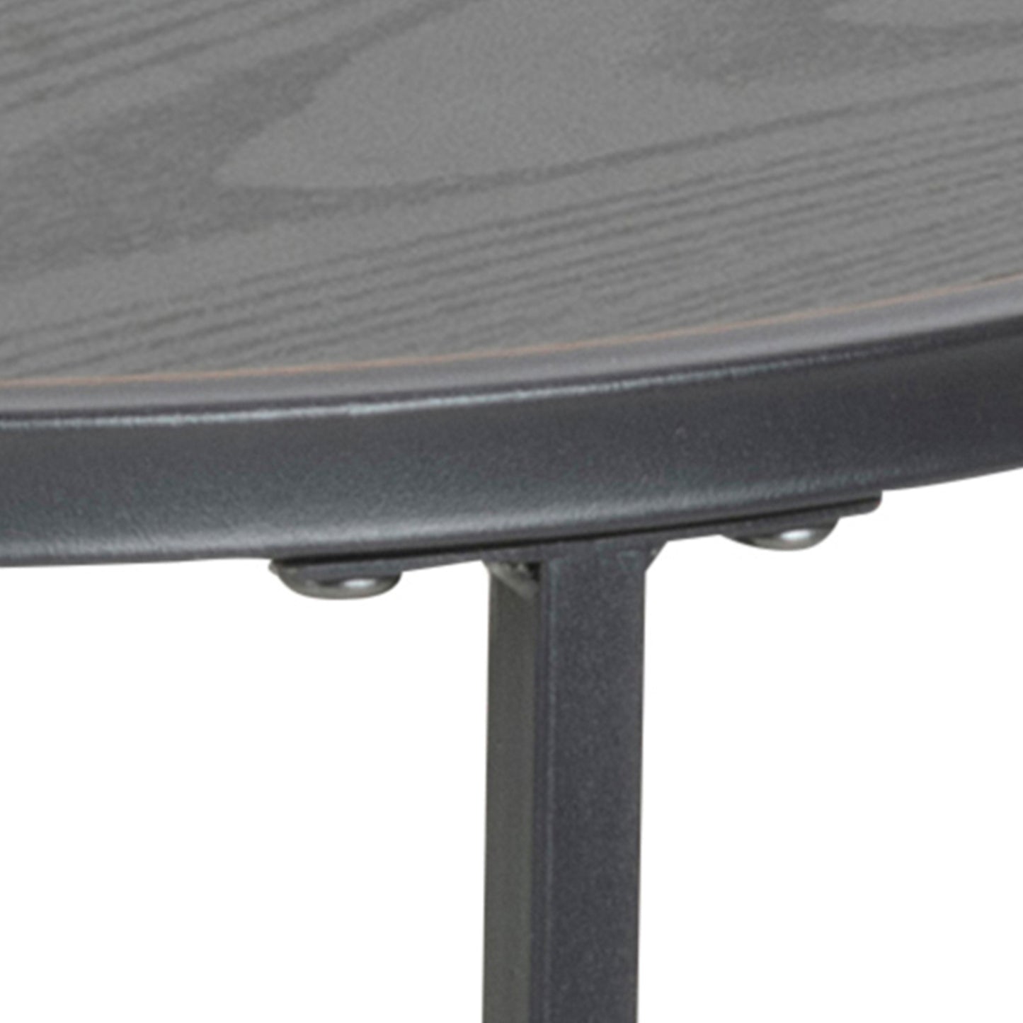 Seaford Black Metal Small Round Side Table with Black Top