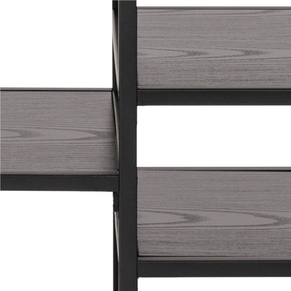 Seaford Black Metal Open TV Unit with 3 Black Shelves