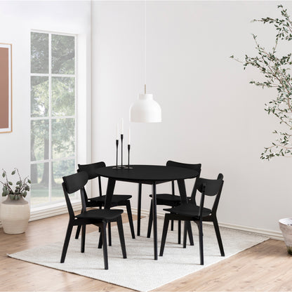 Roxby Round Dining Table in Black 105x76cm