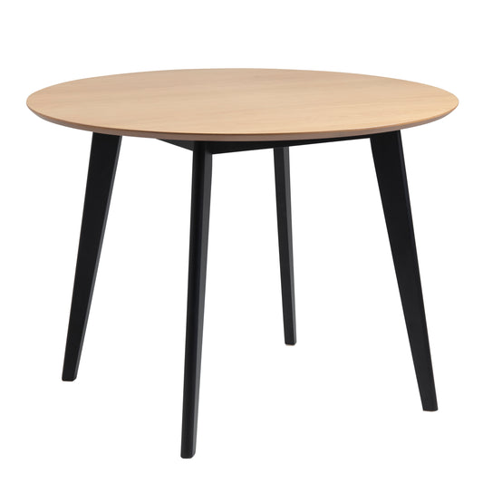 Roxby Round Dining Table in Oak & Black