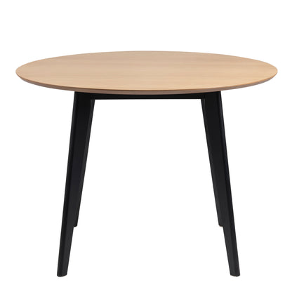 Roxby Round Dining Table in Oak & Black