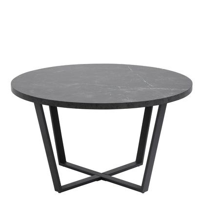 Amble Round Coffee Table with Black Marble Effect Top