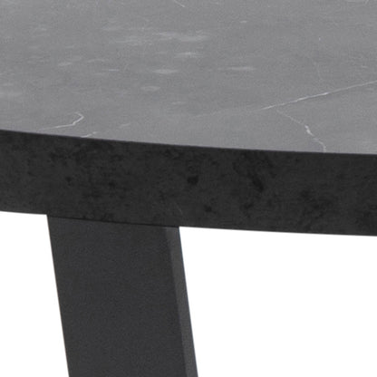 Amble Round Coffee Table with Black Marble Effect Top