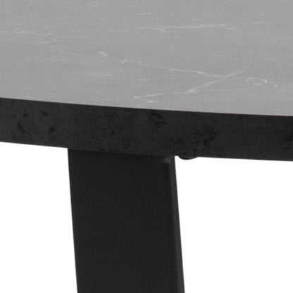 Amble Round Dining Table with Black Marble Effect Top