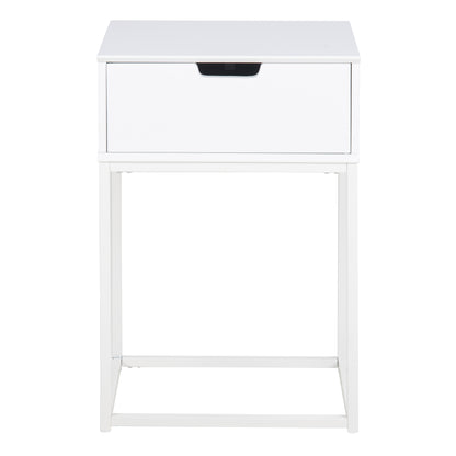 Mitra 1 Drawer Bedside Table in White