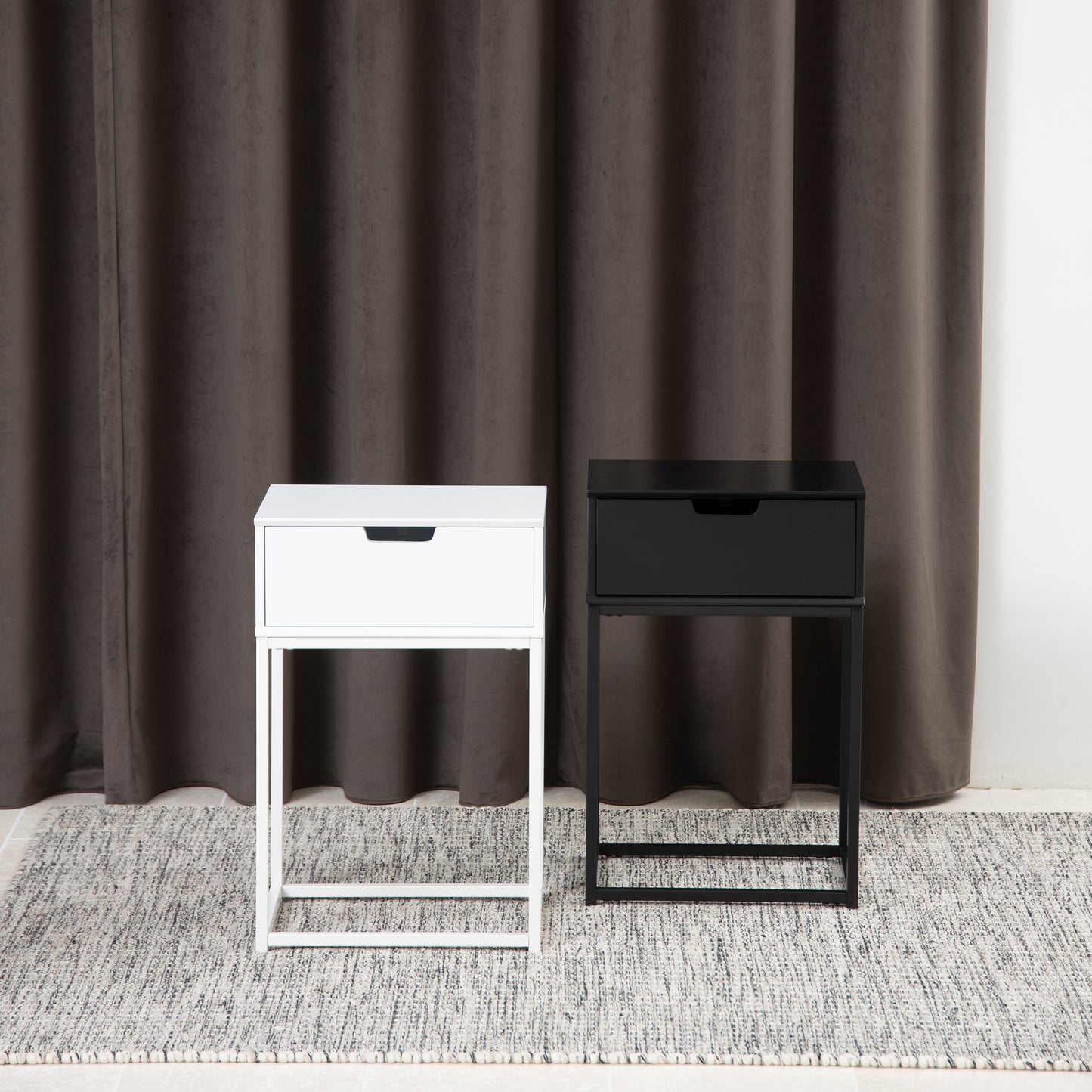 Mitra 1 Drawer Bedside Table in White