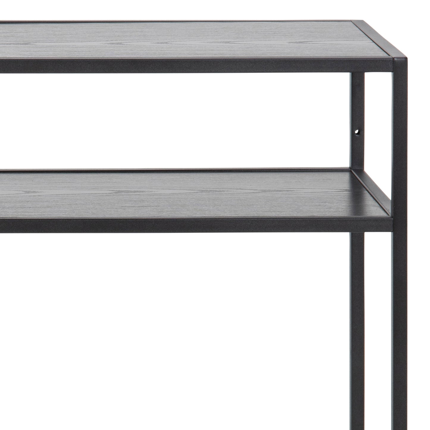 Seaford Black Metal Console Table With Black Top