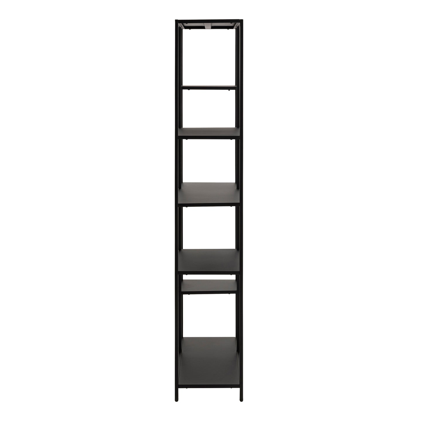 Newcastle Asymmetrical Bookcase with 6 Shelves in Matt Black