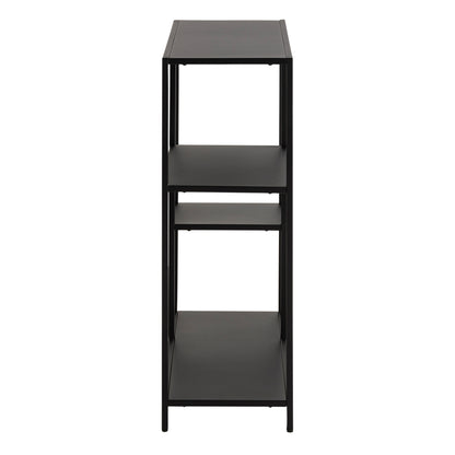 Newcastle Asymmetrical Bookcase with 3 Shelves in Matt Black