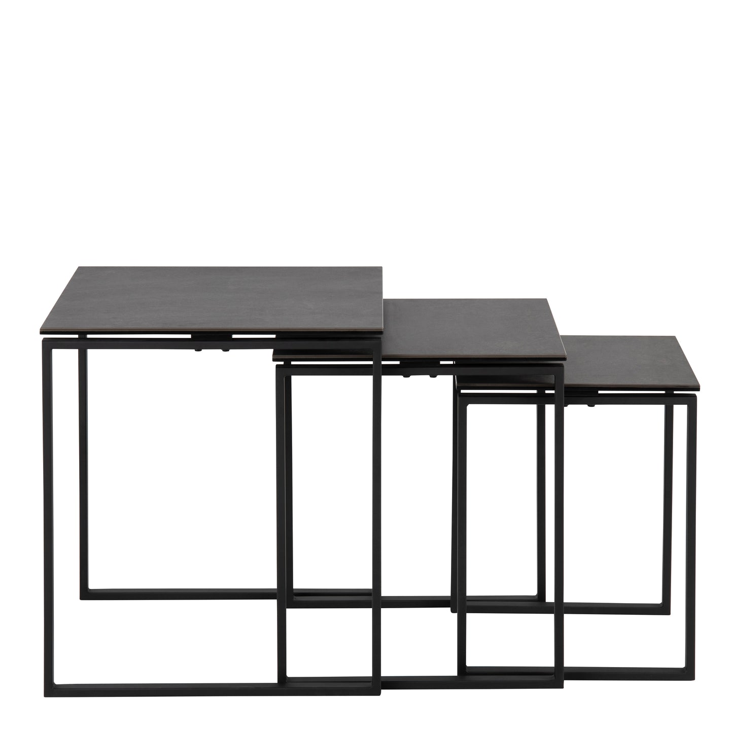 Katrine Nest of Tables in Black Set of 3