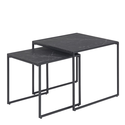 Infinity Nest of Tables in Black Matt Set of 2