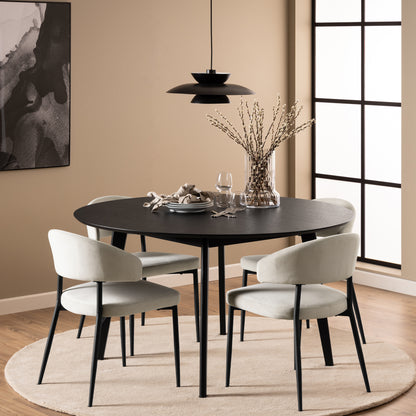 Roxby Round Dining Table in Black 140x76cm