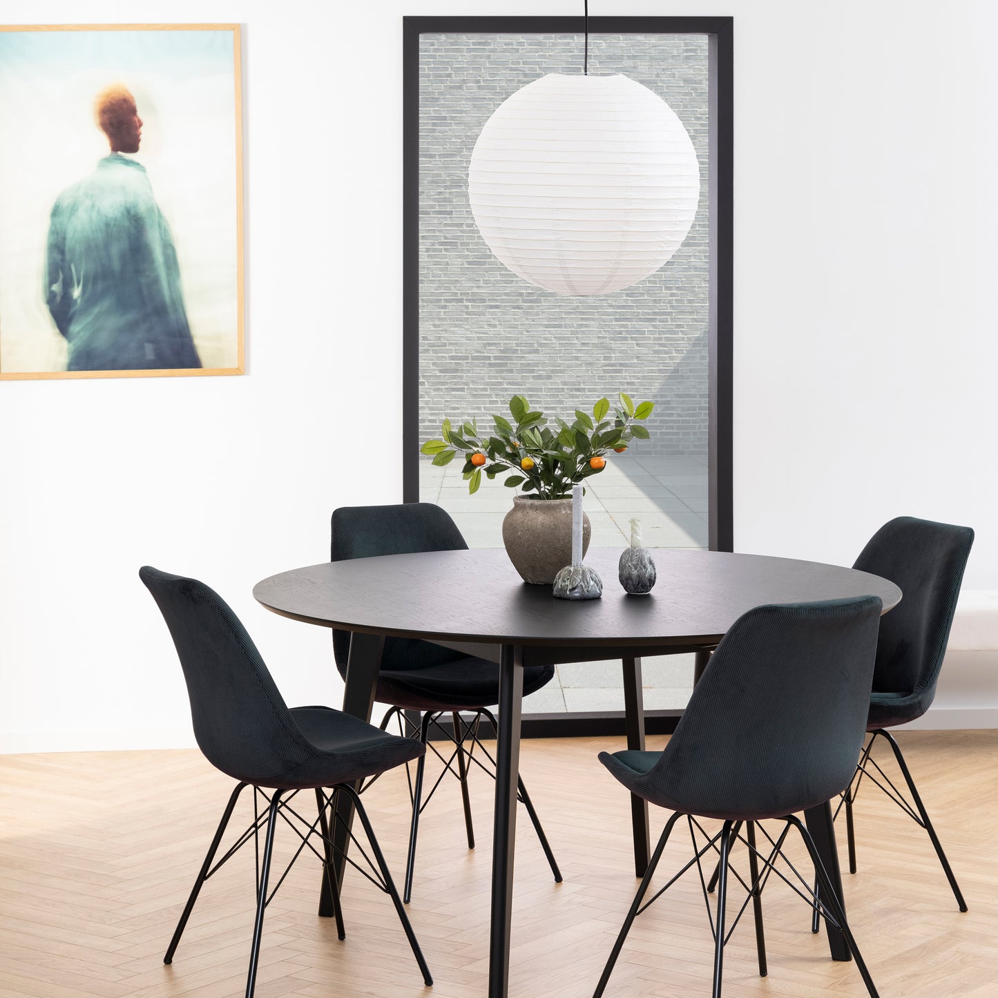 Roxby Round Dining Table in Black 140x76cm