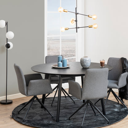 Roxby Round Dining Table in Black 140x76cm