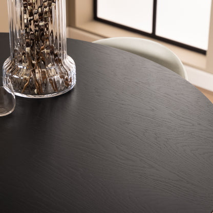 Roxby Round Dining Table in Black 140x76cm