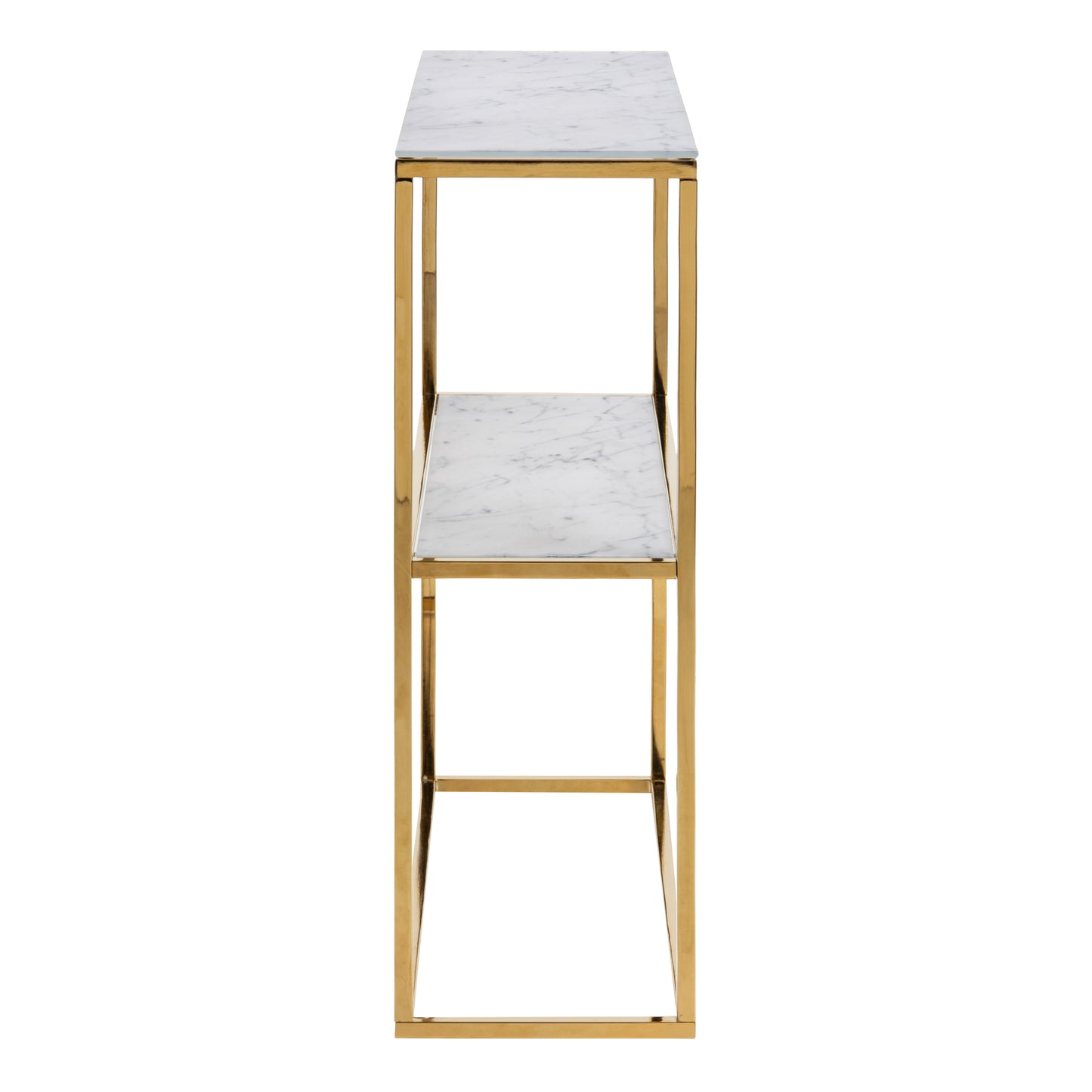 Alisma Console Table With Marble Effect Top & Gold Legs