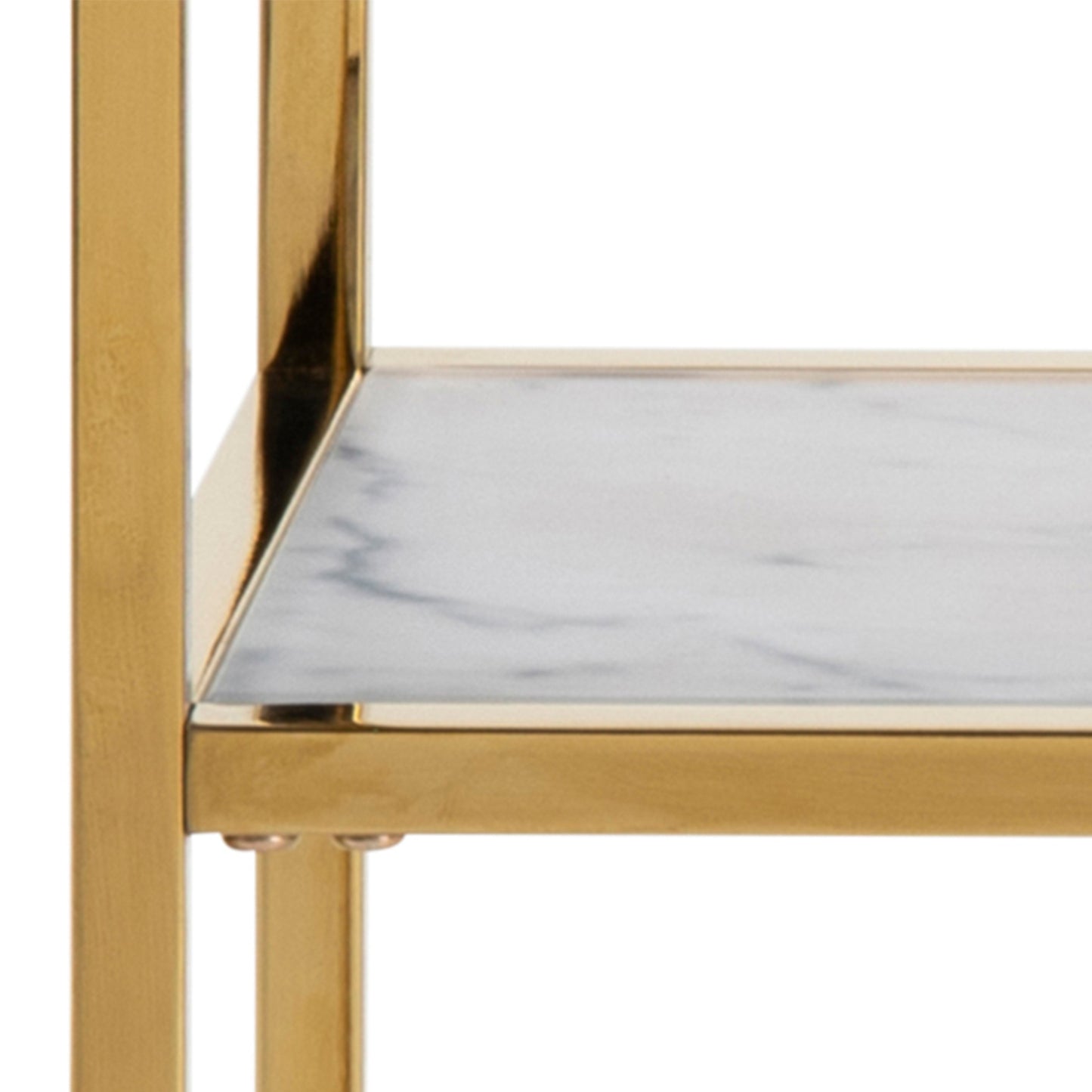 Alisma Console Table With Marble Effect Top & Gold Legs