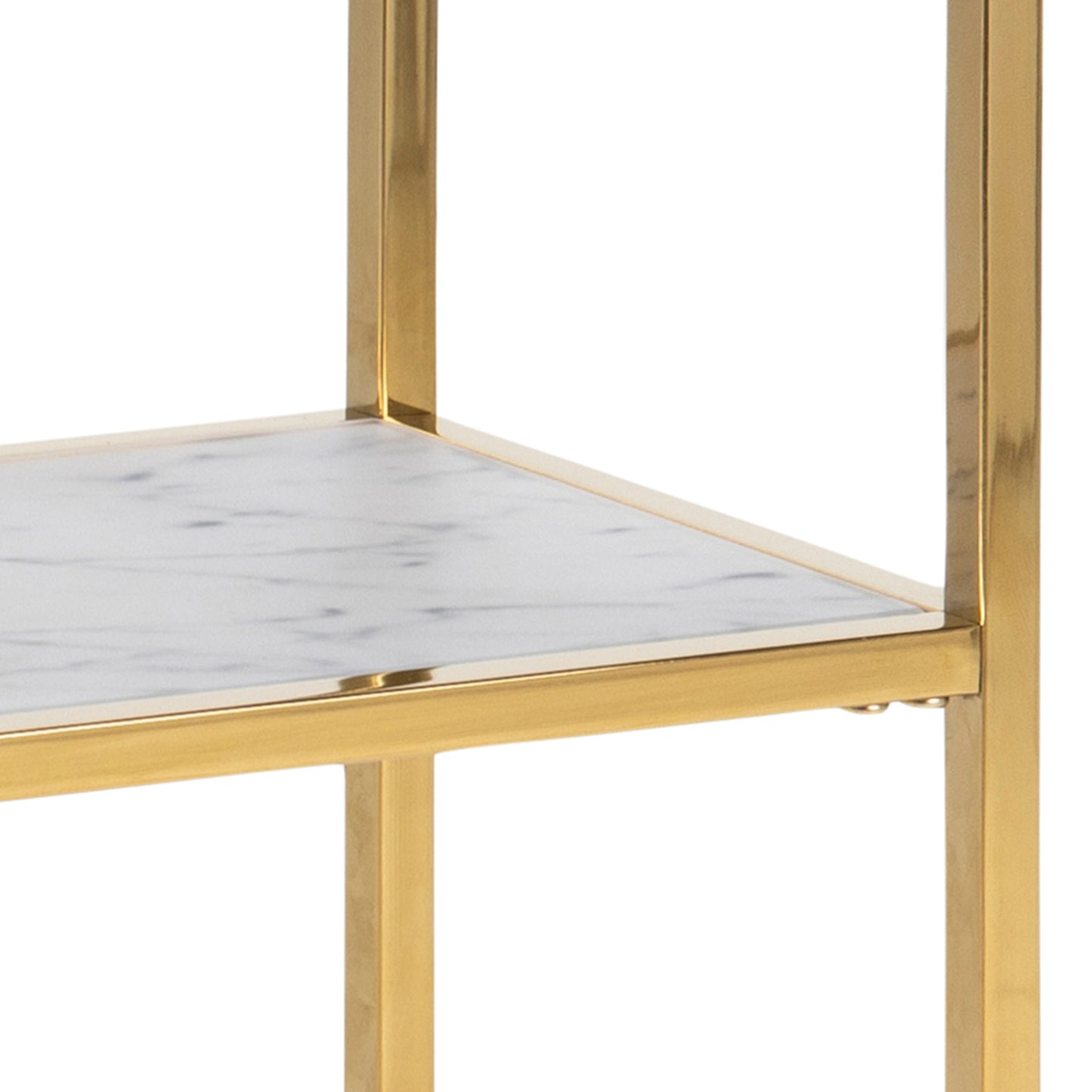 Alisma Console Table With Marble Effect Top & Gold Legs