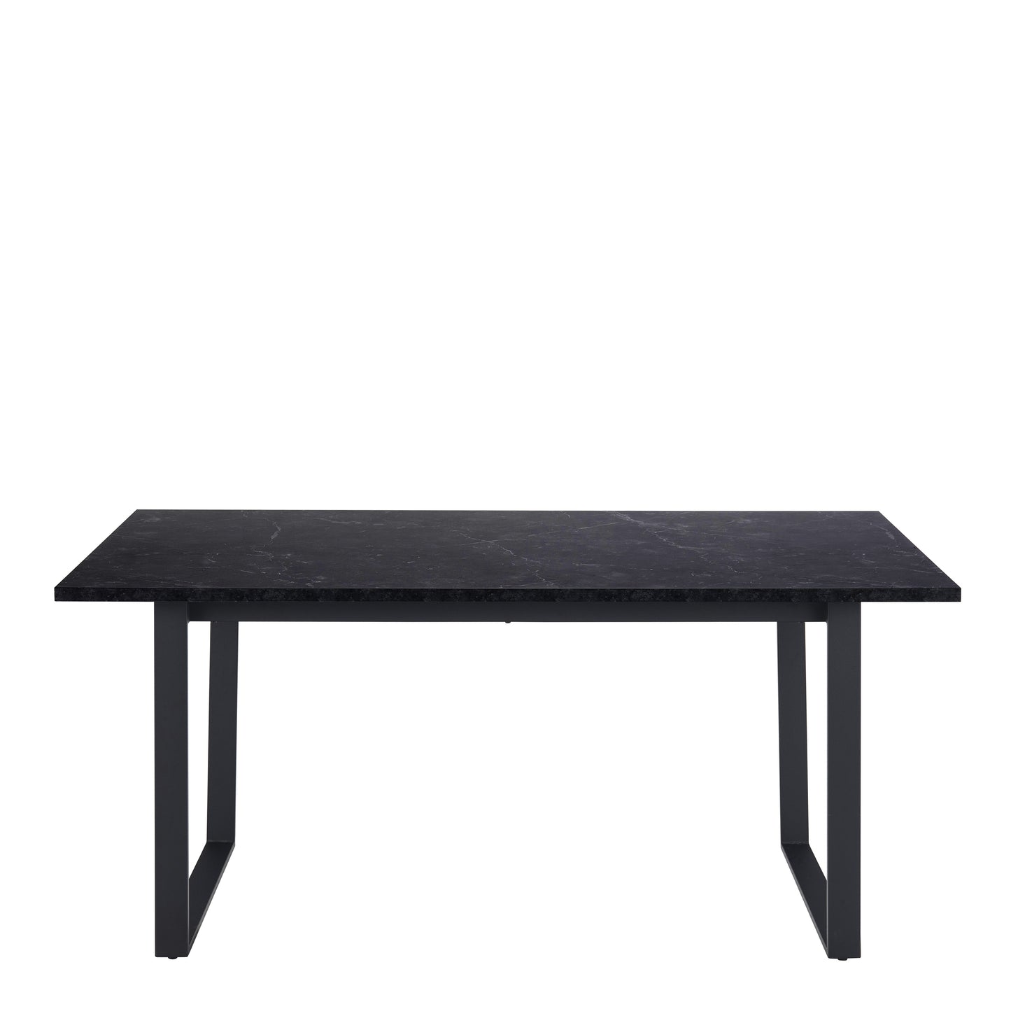 Amble Dining Table with Black Marble Effect Top & Black Legs