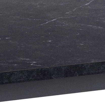 Amble Dining Table with Black Marble Effect Top & Black Legs