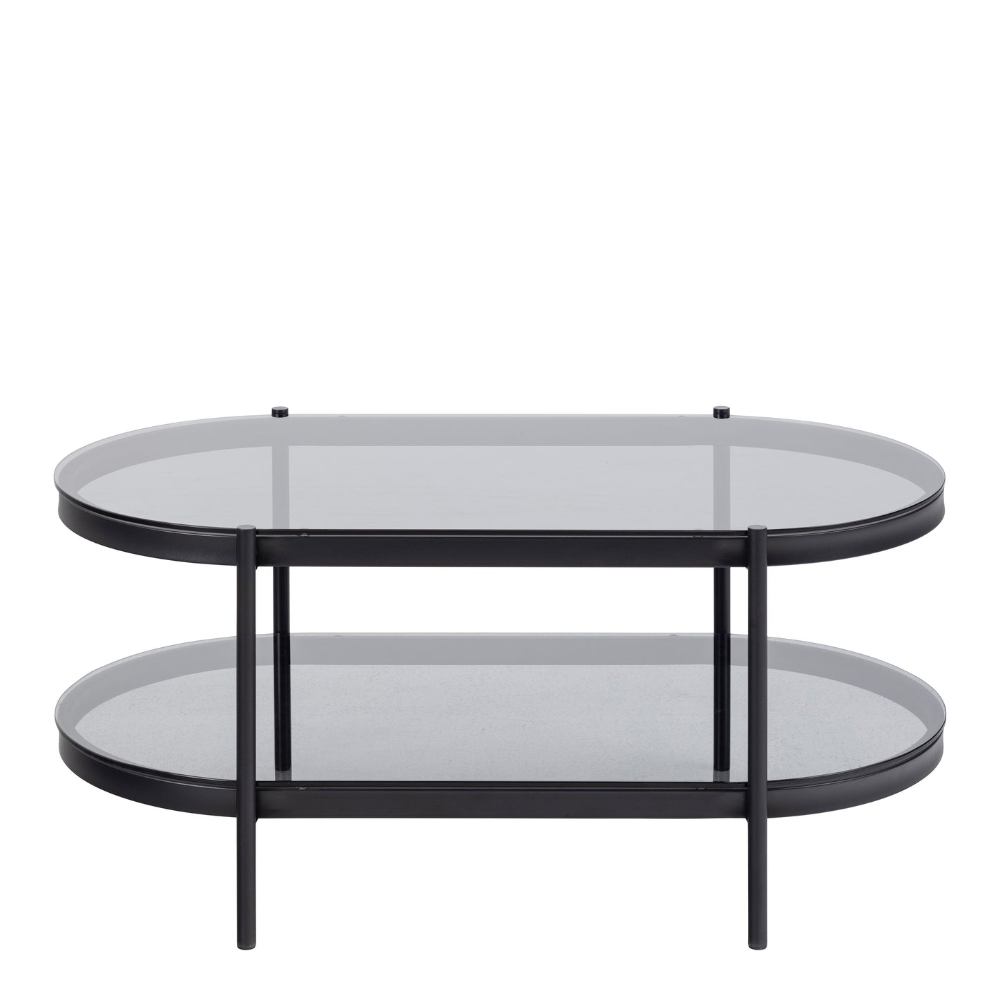 Bayonne Oval Coffee Table with Smoked Glass Top