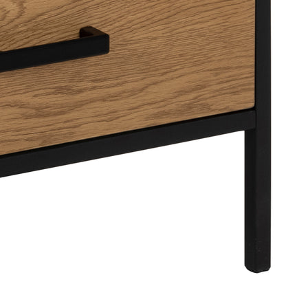 Seaford TV Unit 2 Drawers in Black & Oak