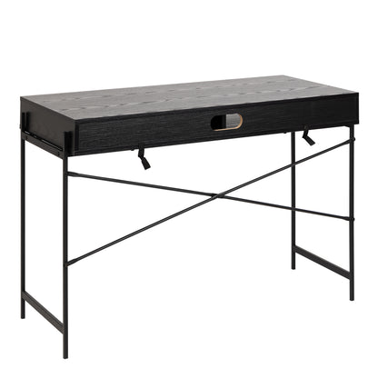 Angus Office Desk with Sliding Door in Black