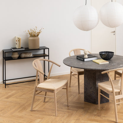 Newcastle Console Table with Open Shelf in Matt Black