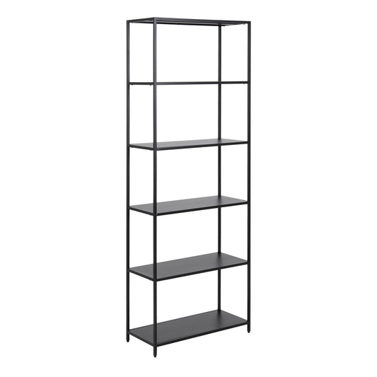 Newcastle Tall Bookcase with 5 Shelves in Matt Black