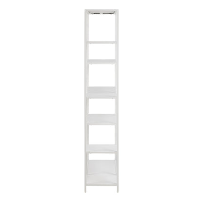 Newcastle Asymmetrical Bookcase with 6 Shelves in White