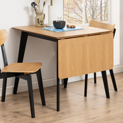 Roxby Extending Dining Table 80-120cm in Oak & Black