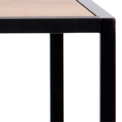 Seaford Black Metal Bar Table with Oak Top