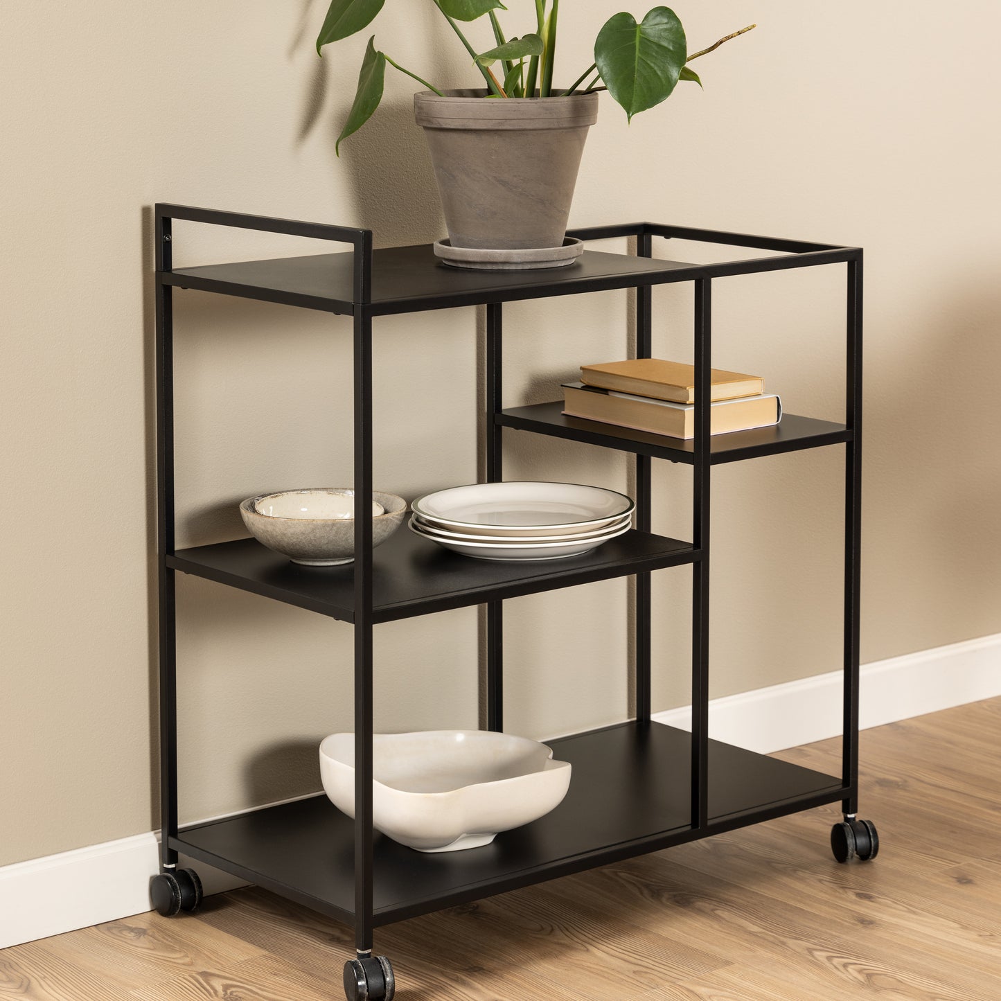 Newcastle Serving Trolley in Matt Black