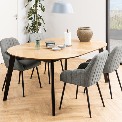 Georgetown Round Dining Table in Oak & Black