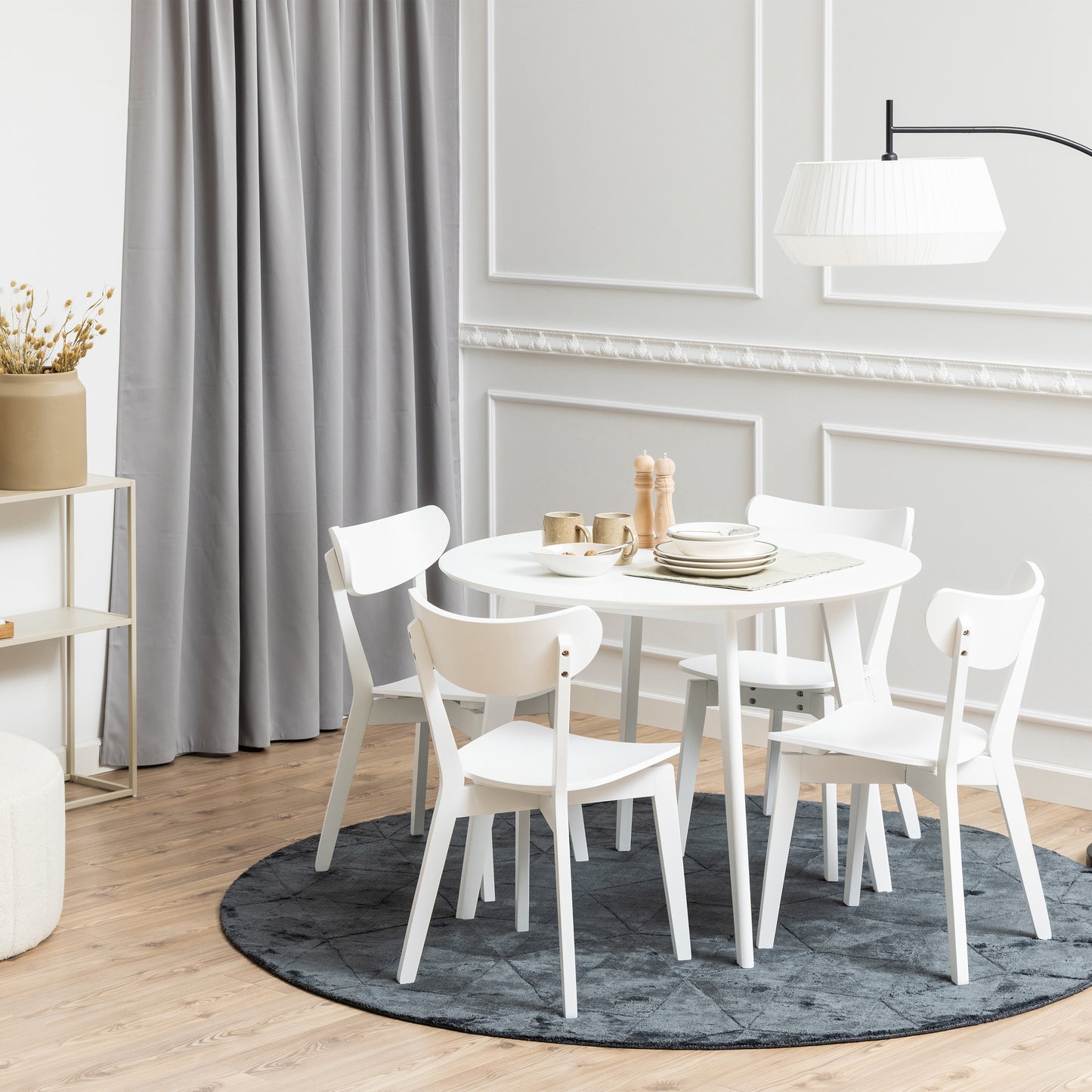 Roxby Round Dining Table in White