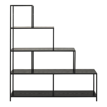 Seaford Bookcase with 4 Shelves and 1 Drawer in Black