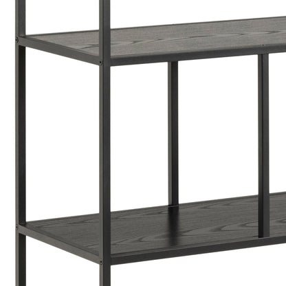 Seaford Bookcase with 4 Shelves and 1 Drawer in Black