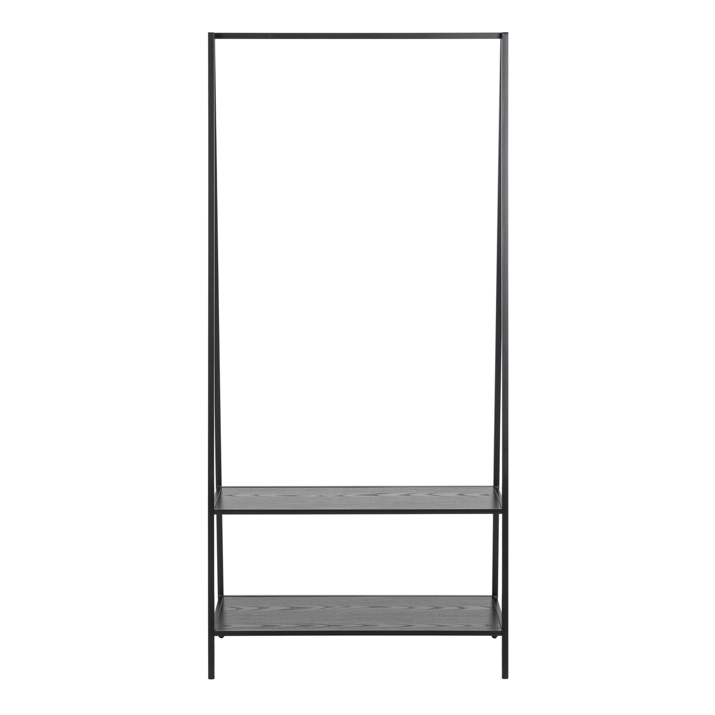 Seaford Clothes Rack with 2 shelves in Black