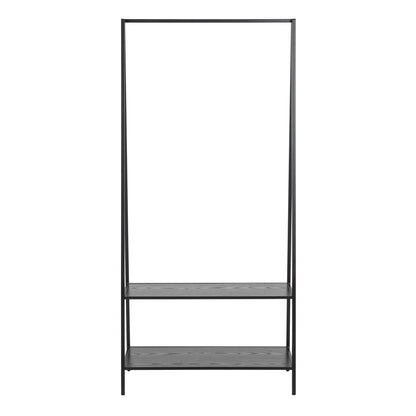 Seaford Clothes Rack with 2 shelves in Black