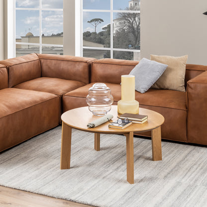 Maxime Round Coffee Table in Matt Oak