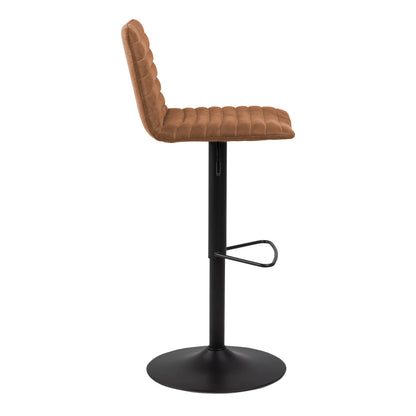 Kimmy Bar Stool with  Brown Fabric in Set of 2