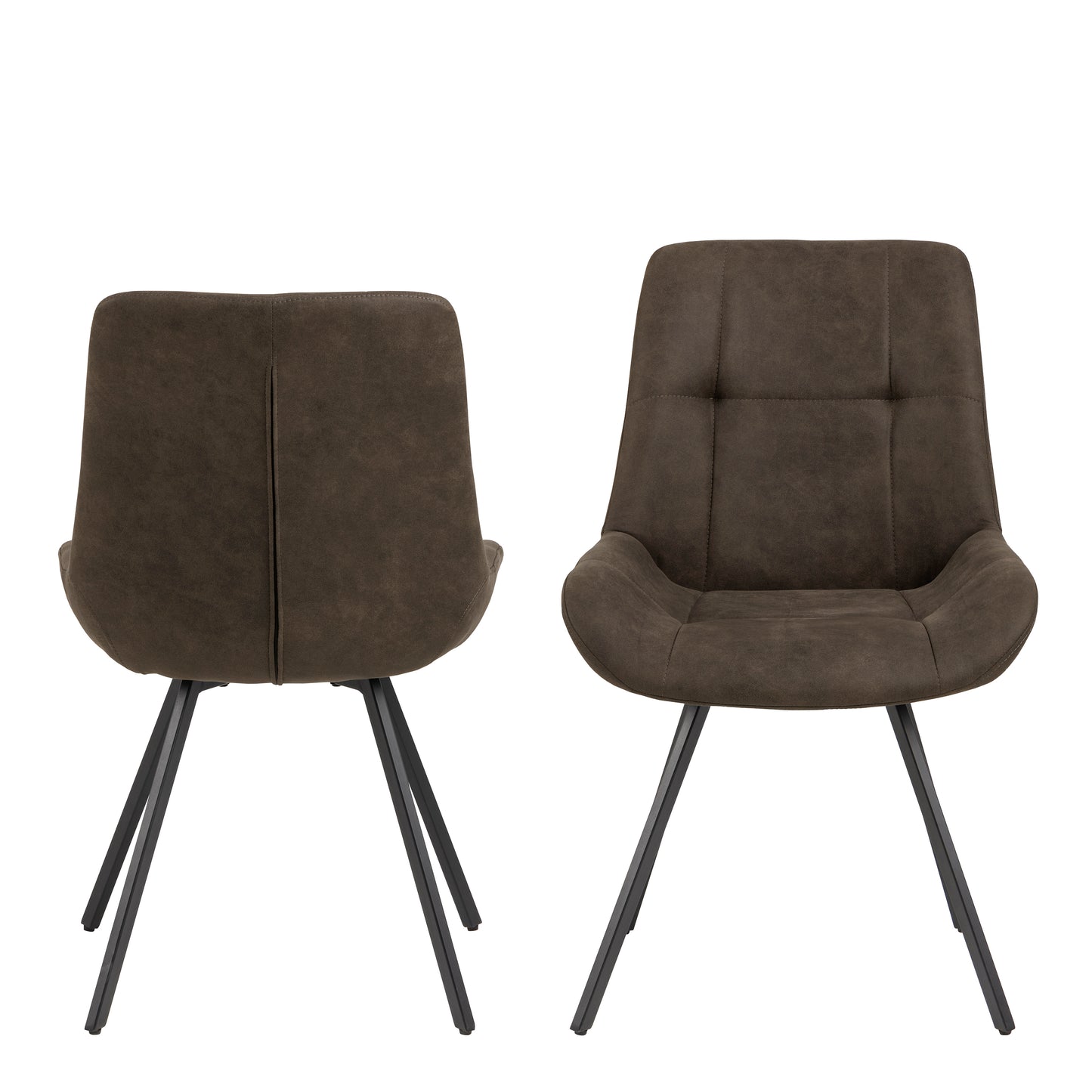 Waylor Dining Chair in Anthracite Fabric Set of 2