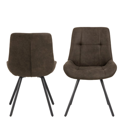 Waylor Dining Chair in Anthracite Fabric Set of 2