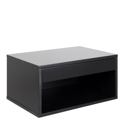 Cholet Square Bedside Table with 1 Drawer in Black