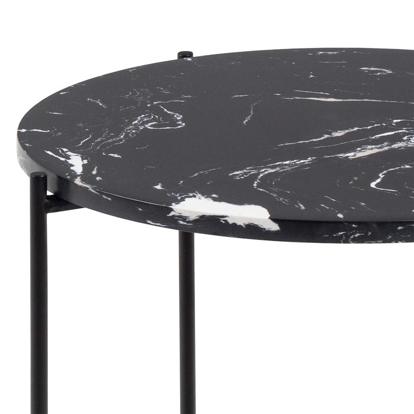 Avila Side Table with Black Marble Effect 42x45cm