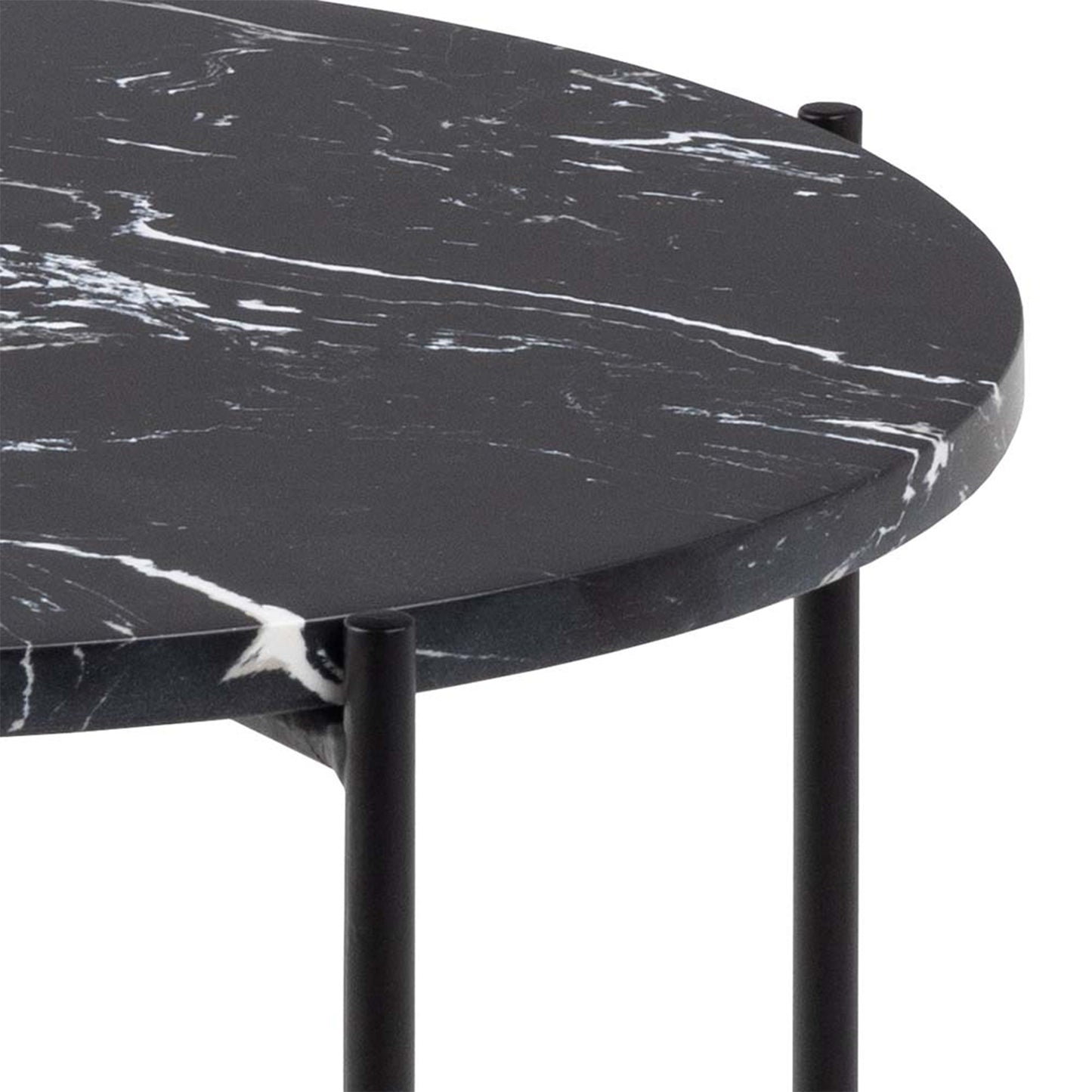 Avila Side Table with Black Marble Effect 42x45cm